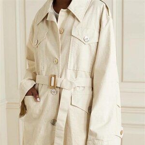 Acne Studios Women's Cream and Tan Coat